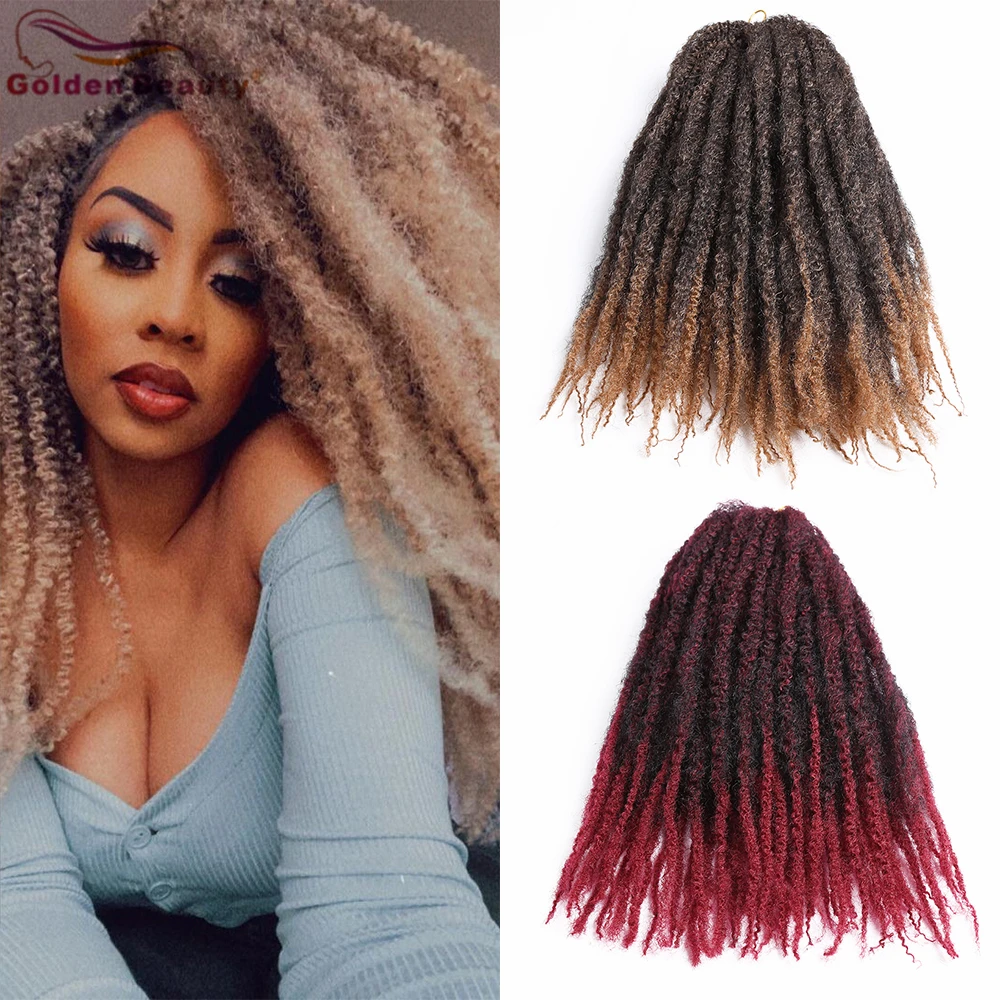 Extensiones de Cabello Afro Kinky Twist de 18 pulgadas, pelo trenzado sintético degradado, ganchillo, Marly, color rubio, gris, rojo, negro, dorado, Belleza