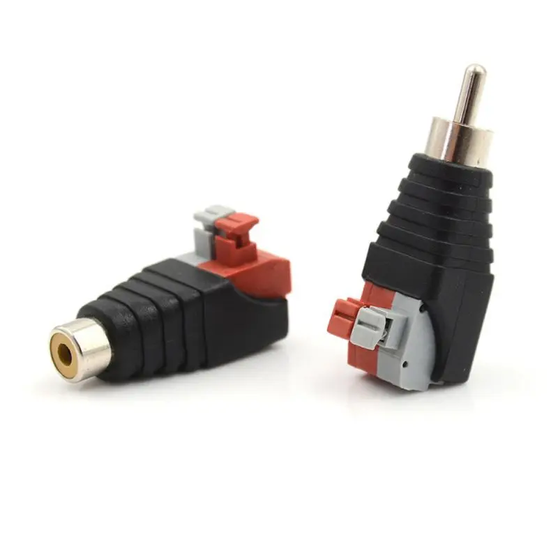 Jack Plug 2 шт./компл. аудио адаптер пластиковая металлическая колонка, проводной кабель Шнур портативный штекер RCA разъем
