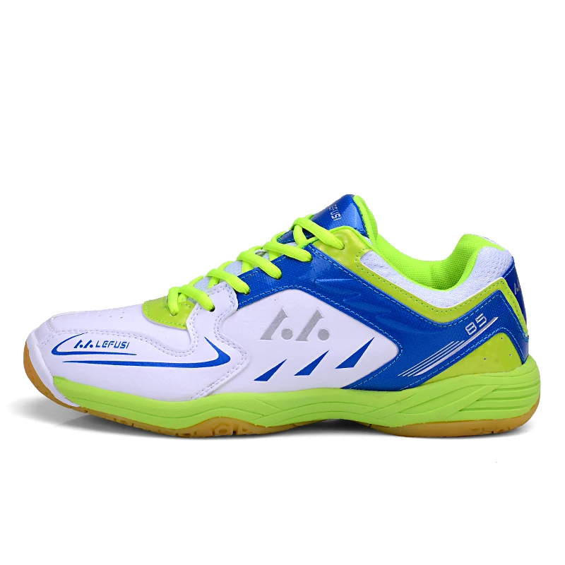 Популярная теннисная обувь, профессиональная обувь для бадминтона, обувь для волейбола, мужские кроссовки, унисекс, обувь для тренировок, большие размеры 36-44 - Цвет: white blue
