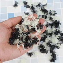 50/100/200Pcs Plastic Small Fake Spider Halloween Pranks Joking Toys Decorative Spiders Toys Novelty Realistic Props