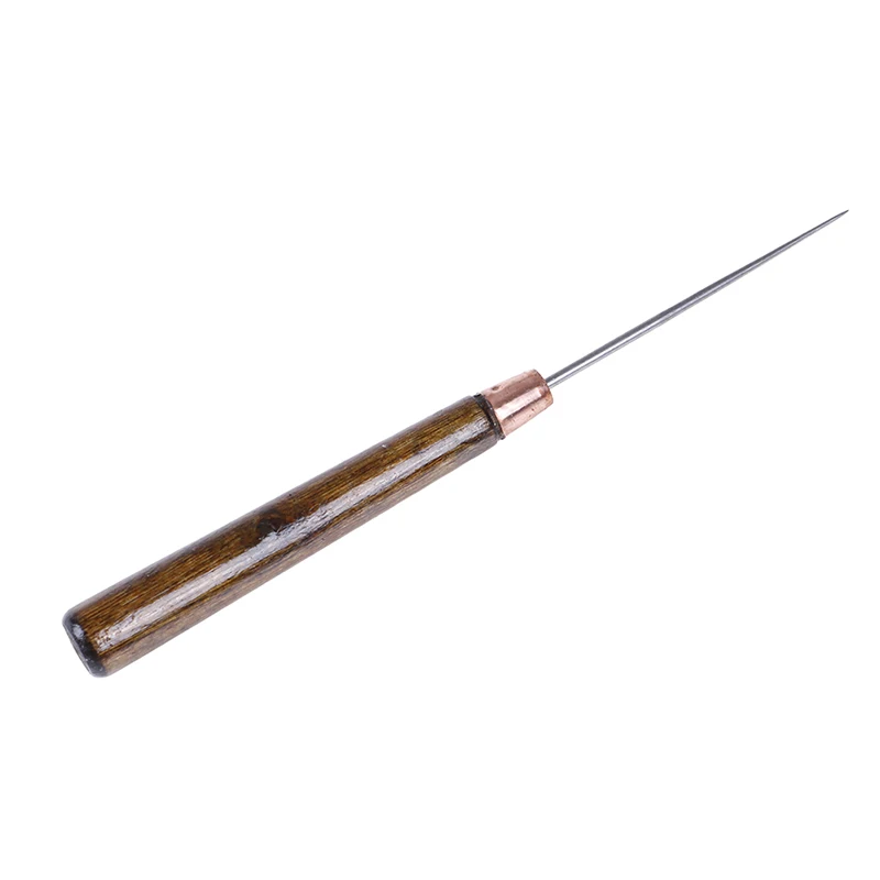 

Awl Hand Stitching Taper Leathercraft Needle Tool Kit Sewing Wood Handle Drillable Awl Round Solid Tool for Leather Craft