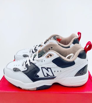 

Classic New Balance Men/Women NB608 Height Increase Walk Shoes Unisex WX608 Leather Low Upper High Quality Clunky Sneakers