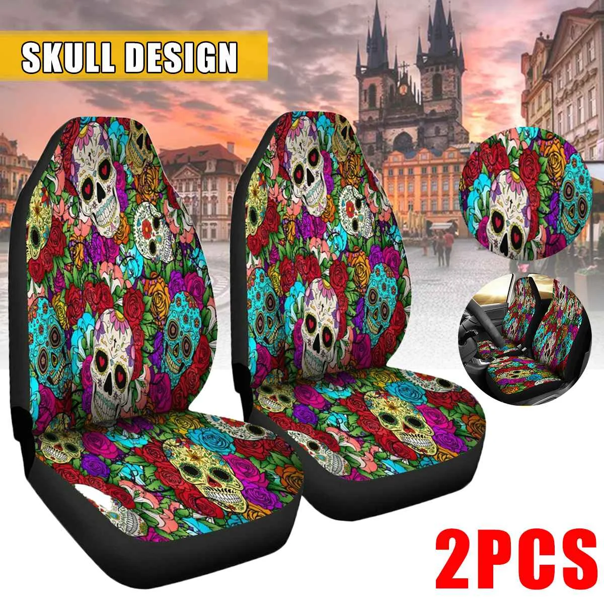 2 шт. разноцветные чехлы для передних сидений автомобиля|Чехлы на автомобильные