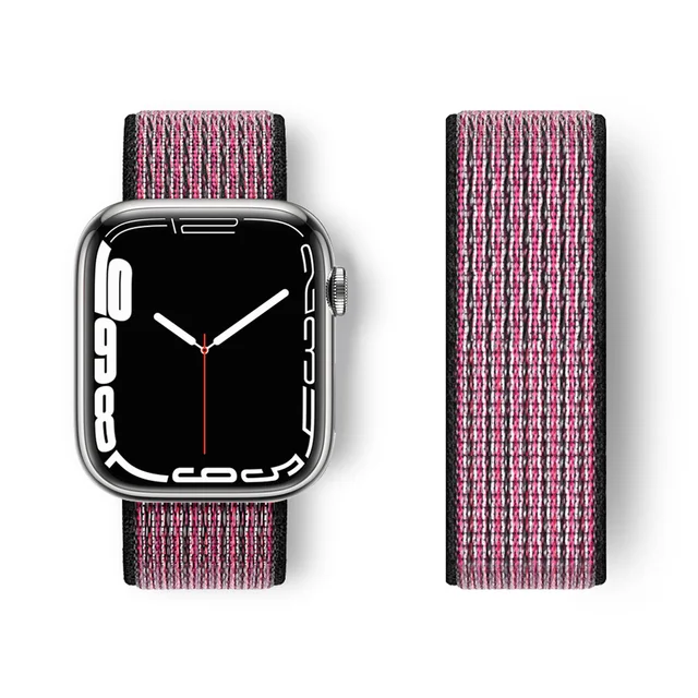 Nylon Strap for Apple Watch Band Series 765 45mm 41mm44mm 40mm  Smartwatch Watchband Belt Sport Bracelet on iWatch 4 3 42mm 38mm Raspberry