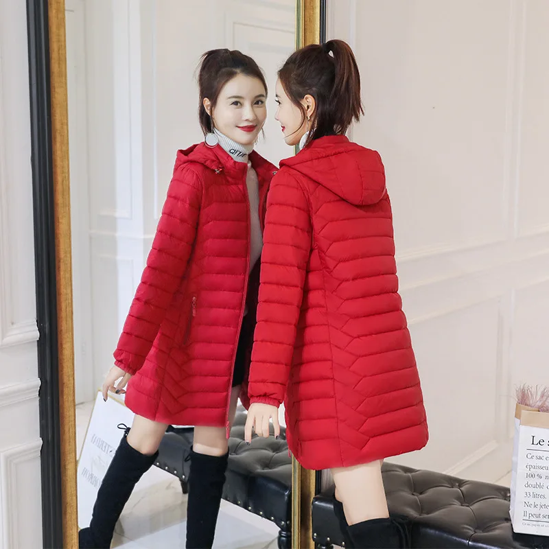 

2019 Winter New Style Korean-style Mid-length Slim Fit Thin Cotton-padded Clothes Slimming Cotton-padded Jacket Coat Students Co