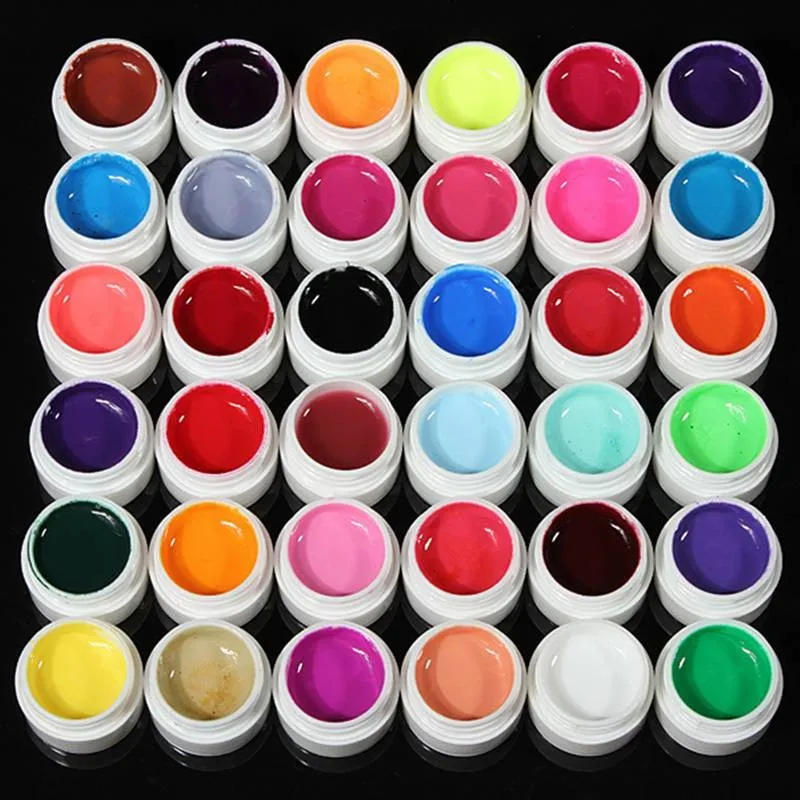 New Brand 36 Pots Pure Color Decor Uv Gel Nail Polish Excellent Nail