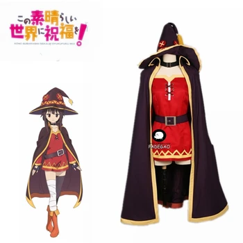 

KonoSuba God's Blessing on this Wonderful World Megumin Cloak Dress Uniform Outfit Anime Halloween Cosplay Costumes