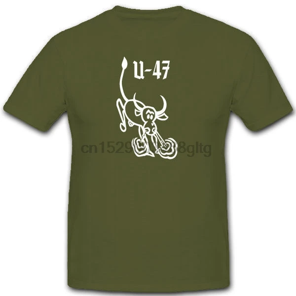 2019 Summer Brand Clothing U47 Schnaubender Stier U Boot Scapa Flow Marine Wappen WK 2 - T Shirt Novelty | Мужская одежда