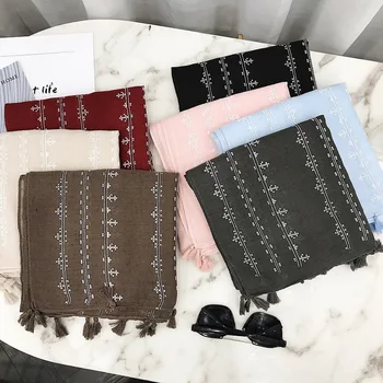 

New style quality matching scarf Women autumn and winter cotton Print silk scarf lady cotton material luxury Beach Fashion Shawl