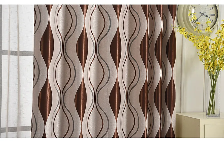 Качественные элегантные европейские полосатые геометрические занавески для двери гостиной спальни кухни оконные занавески драпированные панели P390X
