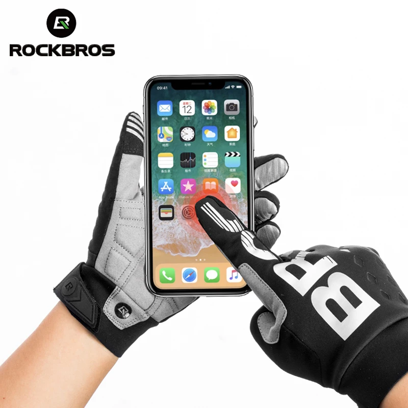 ROCKBROS велосипедные перчатки с сенсорным экраном ветрозащитные для езды на