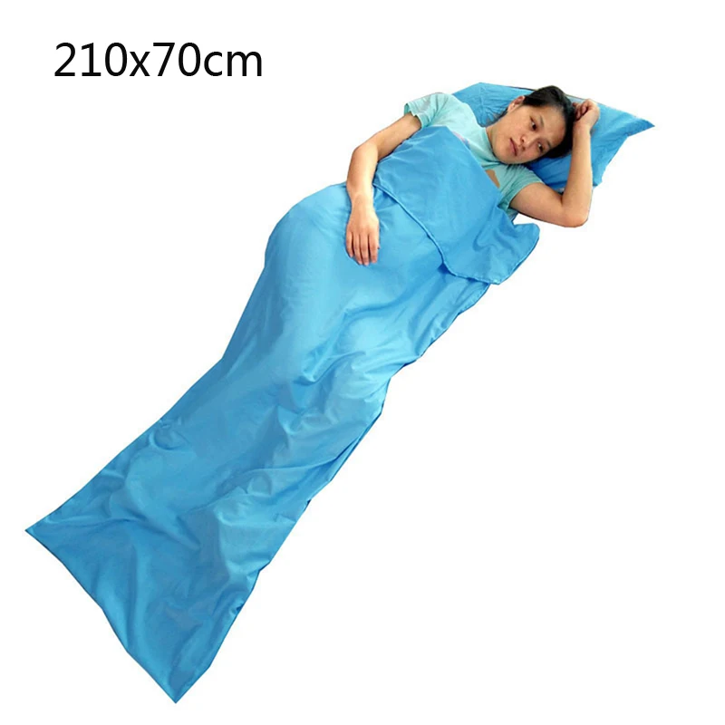 Blue 210x70cm Новинка, спальный мешок, конверт, спальный мешок, вкладыш с портативной сумкой для переноски, для путешествий, кемпинга, пеших прогулок - Цвет: Blue 210x70cm