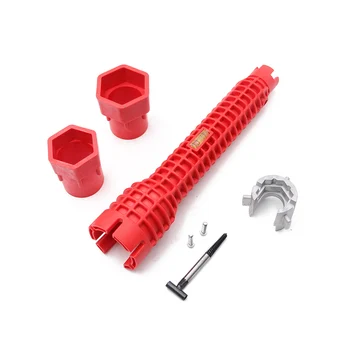 

Multifunctional lightweight Basin Wrench 45# steel red Faucet Sink Installer Socket-wrench Handle Wrench Tool for Home Kitchen