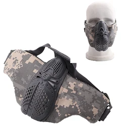 Airsoft CS Tactical Paintball Shooting Game Protective Mask Adjustable Half Face Mask Tactical Camouflage Hunting Skull Masks