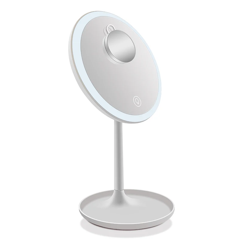 

Professional Makeup Mirror 360 Rotating LED Smart Desktop Mirror Touch Screen Makeup Mirror Adjustable 5 Times