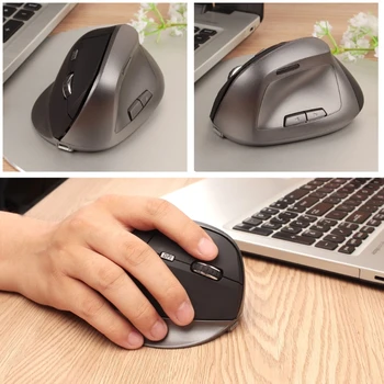 

6 Buttons Ergonomic Wireless Mouse 1600DPI USB Rechargeable 2.4GHz Optical Vertical Mice for PC Laptop Desktop Notebook