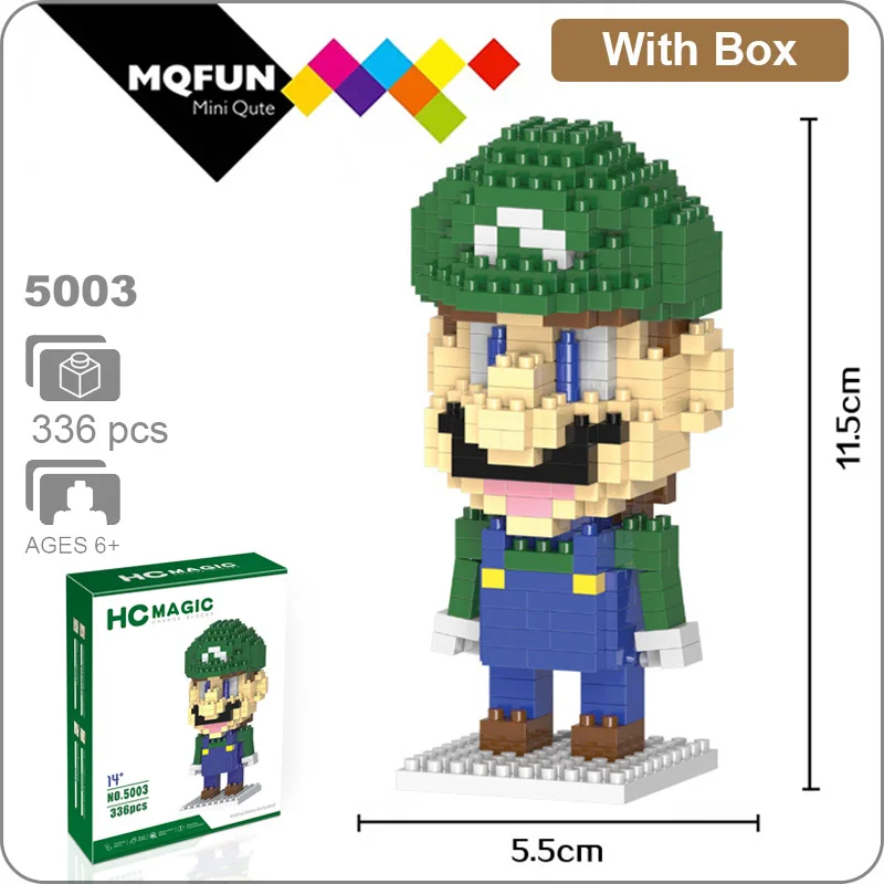 HC мультфильм Супер Марио Йоши Toad Wario Bowser принцесса пластиковые строительные блоки кирпичи игры DIY 3D сборки модель обучающая игрушка
