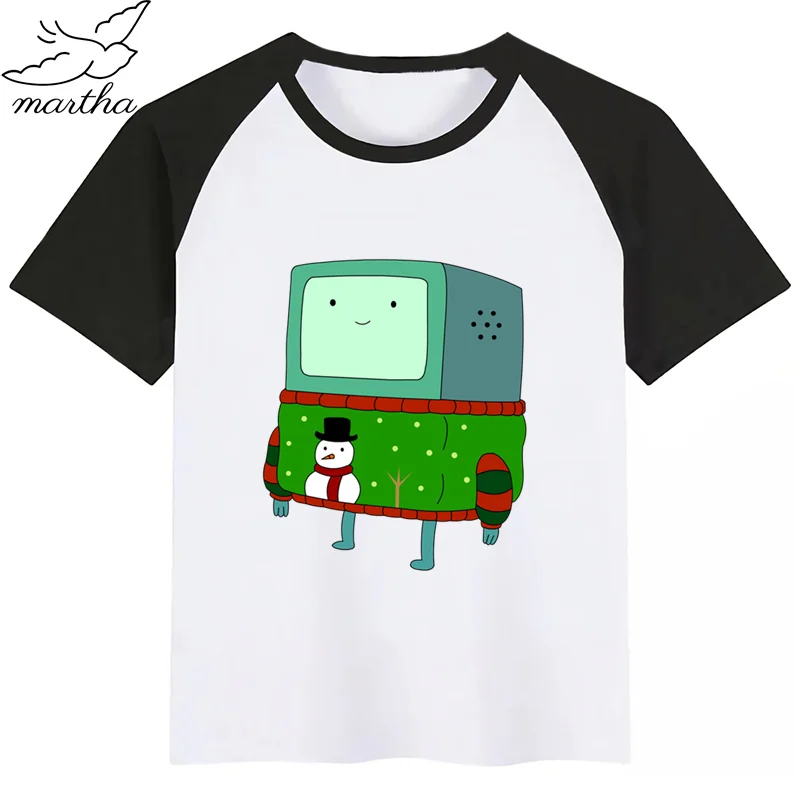 Adventure Time/Одежда для маленьких мальчиков; детская футболка с забавным рисунком; детские летние топы с круглым вырезом; футболка для мальчиков и девочек; одежда для малышей - Цвет: BlackD