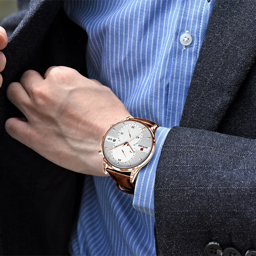 REWARD Brand Business Luxury Leather Quartz Men's Watch Fashion Design Sport Men Watches Waterproof Wristwatch Relogio Masculino