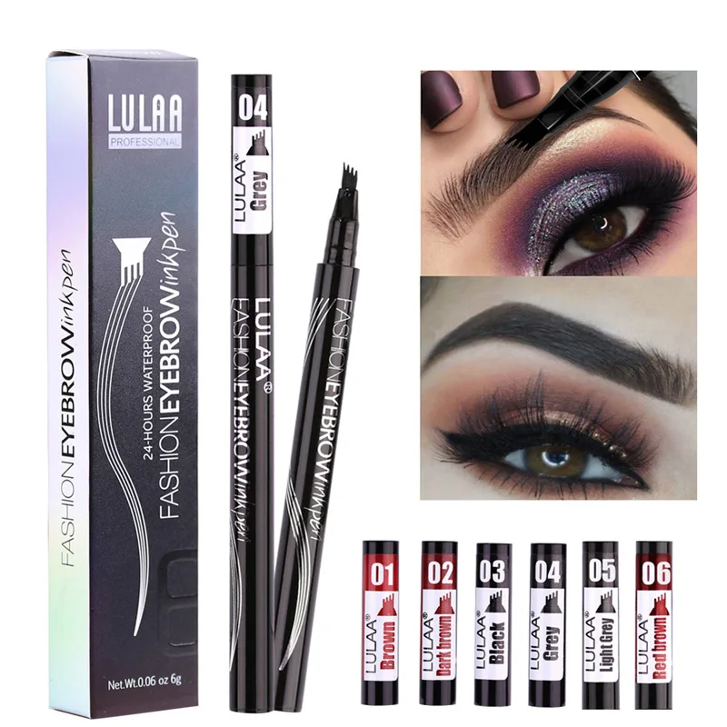 

Waterproof Natural Sketch Liquid Eyebrow Pencil Professional Fine Sketch Fork Tip Eyebrow Tattoo Pencil Eye Brow Tint TSLM1