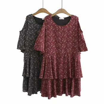

2020 New Fashion Brand Oversized Dress Plus Size Women Dress A-line Casual Summer Polyester Print Short O-neck Natural