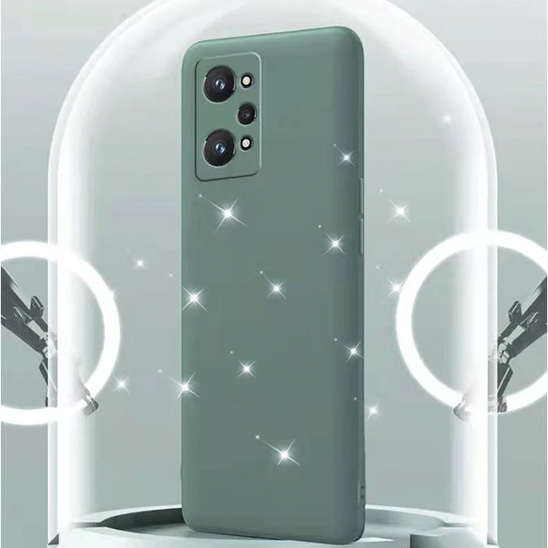 Für Realme GT 2 Pro Neue Handyhülle aus flüssigem Silikon mit geraden Kanten, ultradünne All-Inclusive-Linse, Fallschutz_voghion.com