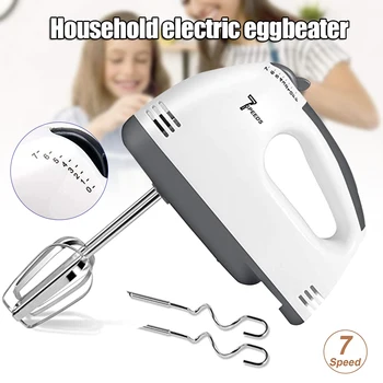 

Electric Hand Mixer 7-Speed Handheld Egg Whisk Kitchen Egg Sticks Dough Hooks HUG-Deals
