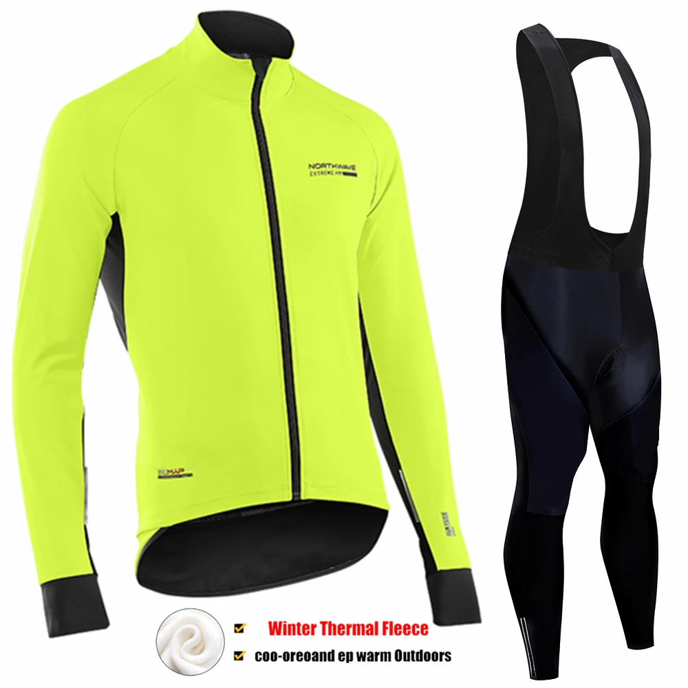 Northwave зимняя одежда для велоспорта с длинным рукавом Джерси NW мужская команда теплая куртка комплект MTB Одежда термо флис Ropa Ciclismo - Цвет: Pic Color
