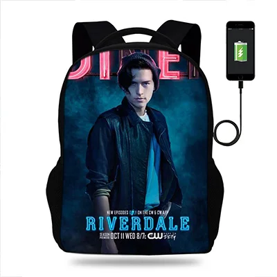 Ривердейл сезон школьный рюкзак для девочек рюкзаки школьные рюкзаки для мальчиков ранец для детей ортопедический mochila escolar Usb зарядка