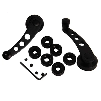 

3.94" Billet Aluminum Black Car Window/Door Cranks Winder Grass Handles Knobs Universal Fit for Car Truck Pickup Door Window