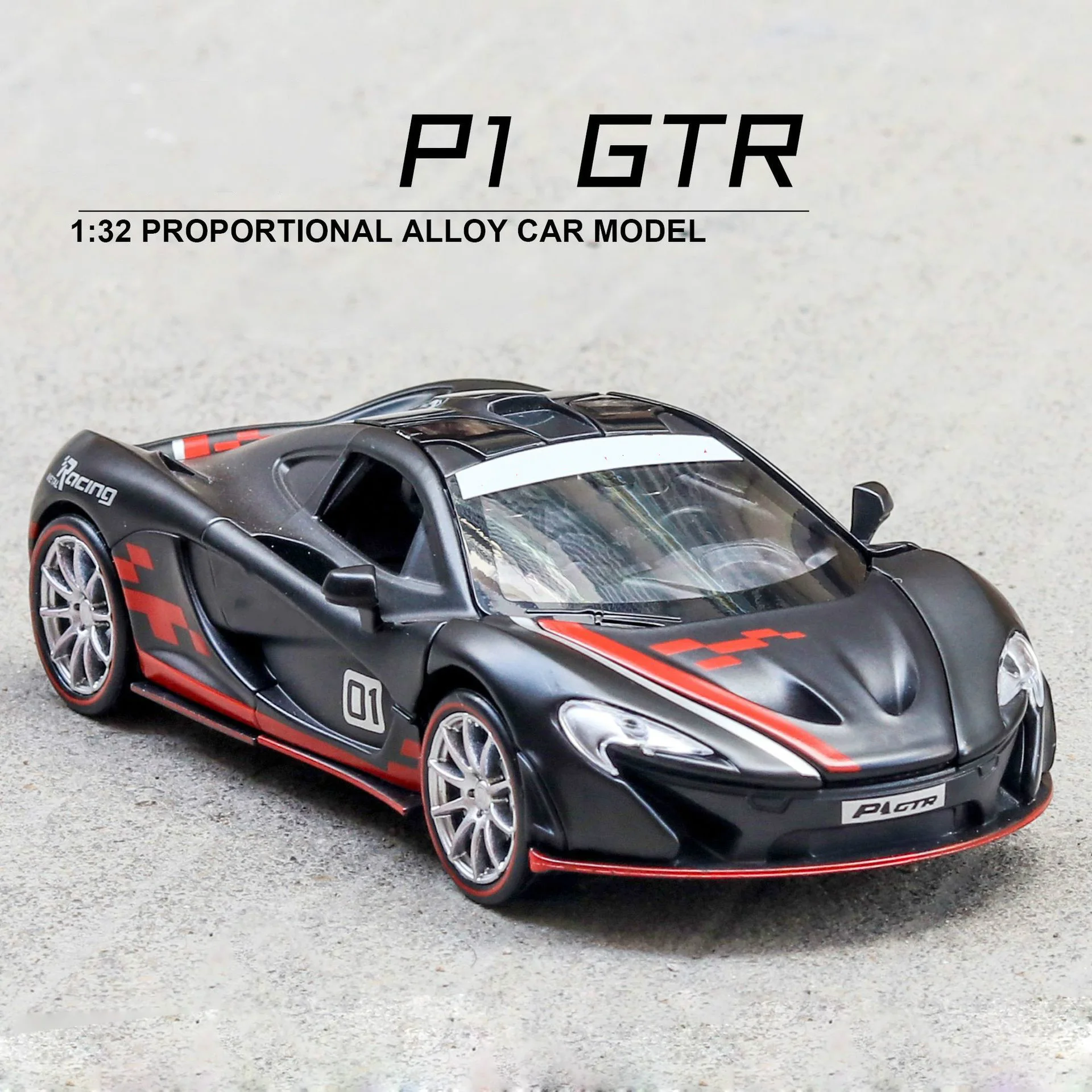 

1:32 for McLaren P1 GTR Track Version Car Model Diecast with Sound Light Door Open Function Alloy Childs Model Super Racing Car