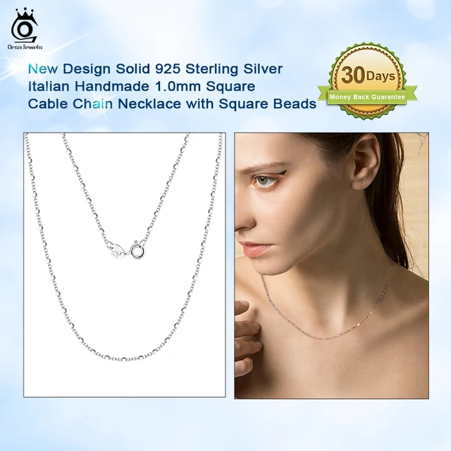 925 Sterling Silver Necklace Cable Bamboo Twisted O Chain Fashion Chain for  Women Jewelry 