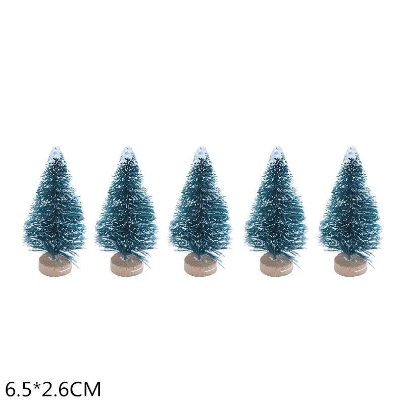 6.5cm-teal 5 шт. 5-16 см сизалевое волокно Мини Рождественская елка Снежный Мороз сосна DIY ремесло Рождественская вечеринка украшение стола рождественские украшения - Цвет: 6.5cm-teal