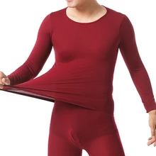 Men Seamless Elastic Thermals Inner Wear Constant Temperature Ultra-thin Underwear Suit For Men Winter Top Pants Thermo Clothes