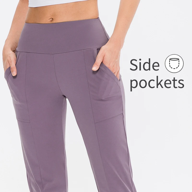 Women's Yoga Pants Seamless High Waist Sport Leggings Casual Sweat Running Srunch Yoga Pockets Loose Solid Color Fitness Tights