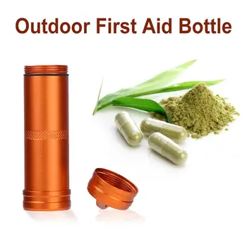 

Waterproof Tank Pill Capsule Seal Bottles Boxes Holder Key Buckle Aluminum Alloy Camping Mini Medicine Cases Container
