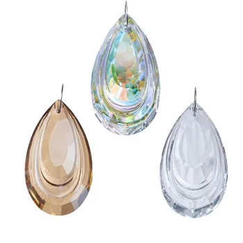 

H&D 3 Colors Crystal Hanging Prism Chandelier Waterdrop Pendant Rainbow Collection Suncatcher For Home Wedding Decoration 63mm