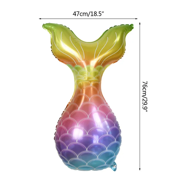 Little Mermaid Party Balloons 32inch Number Foil Balloon Kids Birthday Party Decoration Supplies Baby Shower Decor Helium Globos 1pcs tail