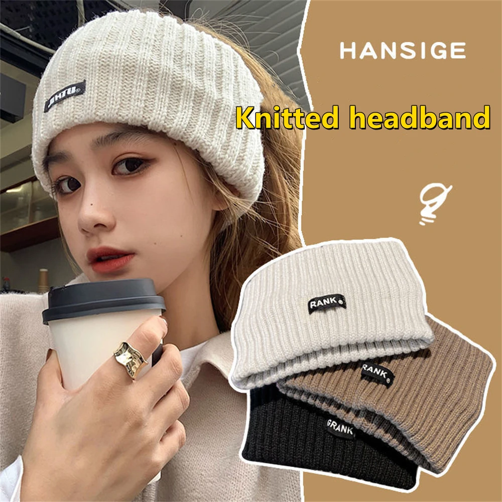 

Widened Knitted Headband Four Seasons Can Bring Outdoor Sports Wide Side Shampoo With Casual Solid Color Headgear Accessories