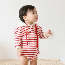 Осенние толстовки для маленьких девочек и мальчиков, повседневные Детские боди в полоску с длинными рукавами