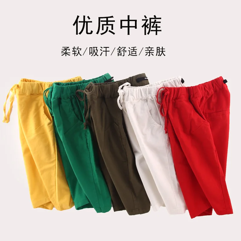 

Summer BOY'S Bermuda Shorts Black And White Big Boy Summer Red Breathable Shorts Mainland China Not Open-seat Pants