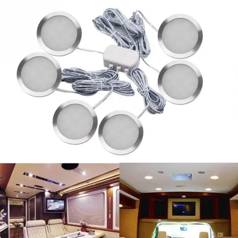 Best New 2.5W LED Indoor Lamp Under Cabinet Kitchen Light Wardrobe Closet Round 12 Led Warm White White Light US Plug #63