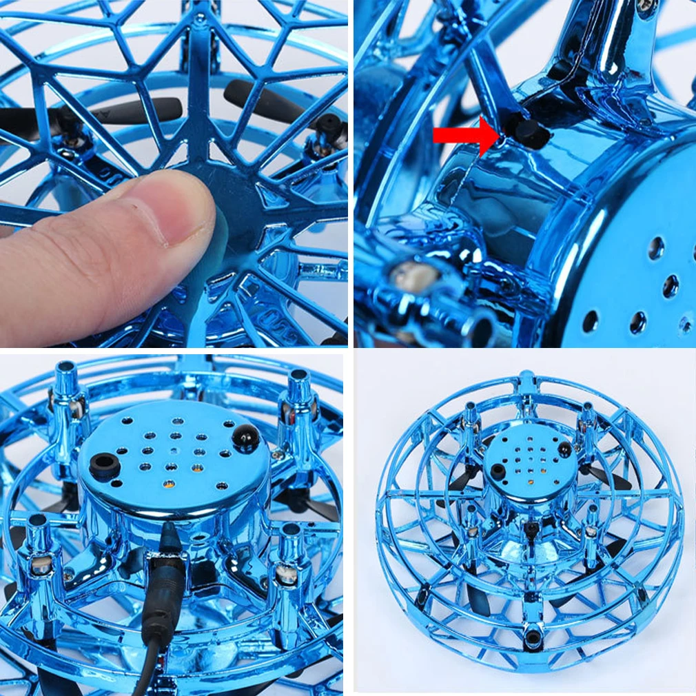 Мини-Дрон Quad Индукционная Левитация НЛО светодиодный светильник usb зарядка детская Подарочная игрушка RC самолеты