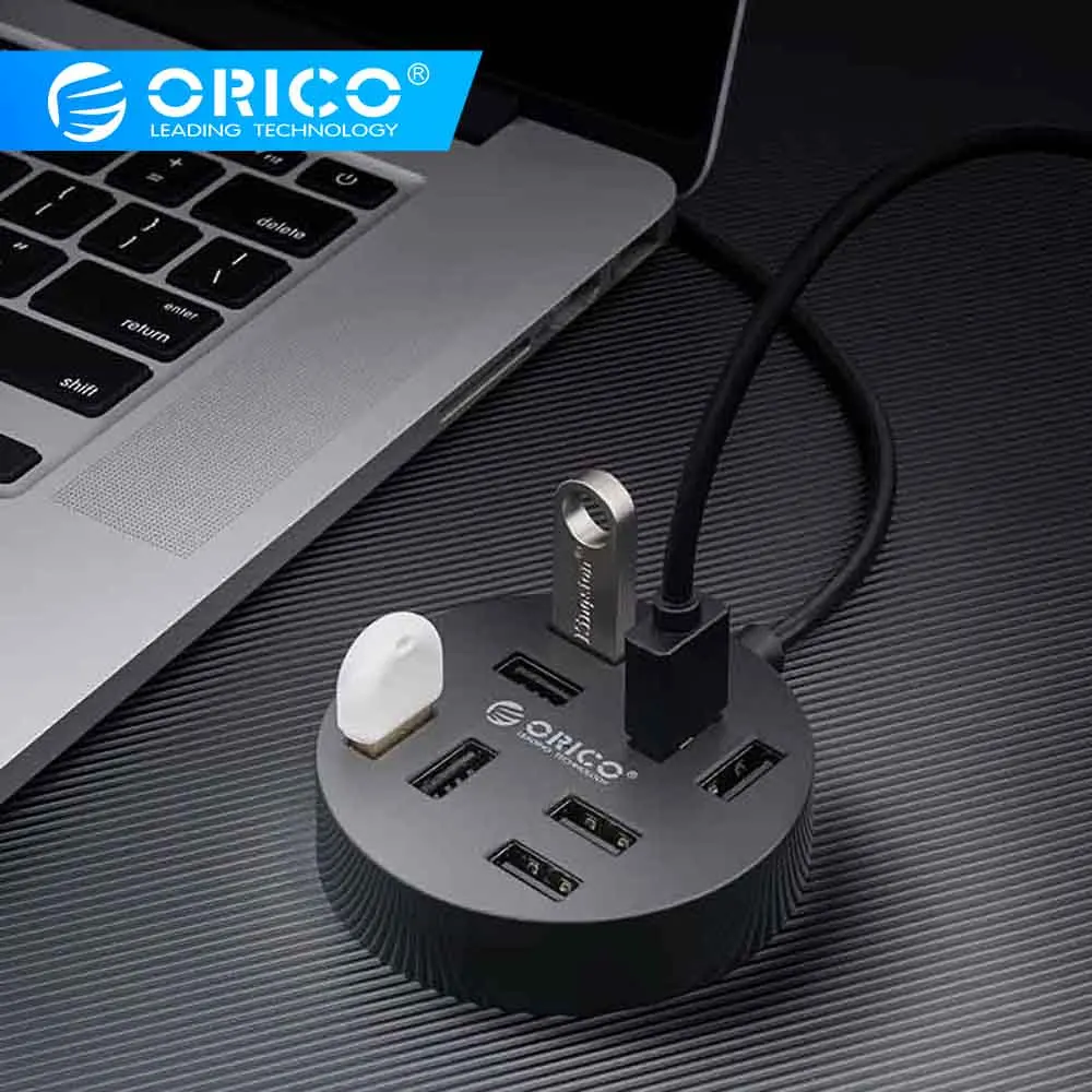 ORICO Мульти 8 портов USB 2,0 концентратор Высокоскоростной мини USB разветвитель адаптер с микро B порт питания Поддержка OTG для компьютера