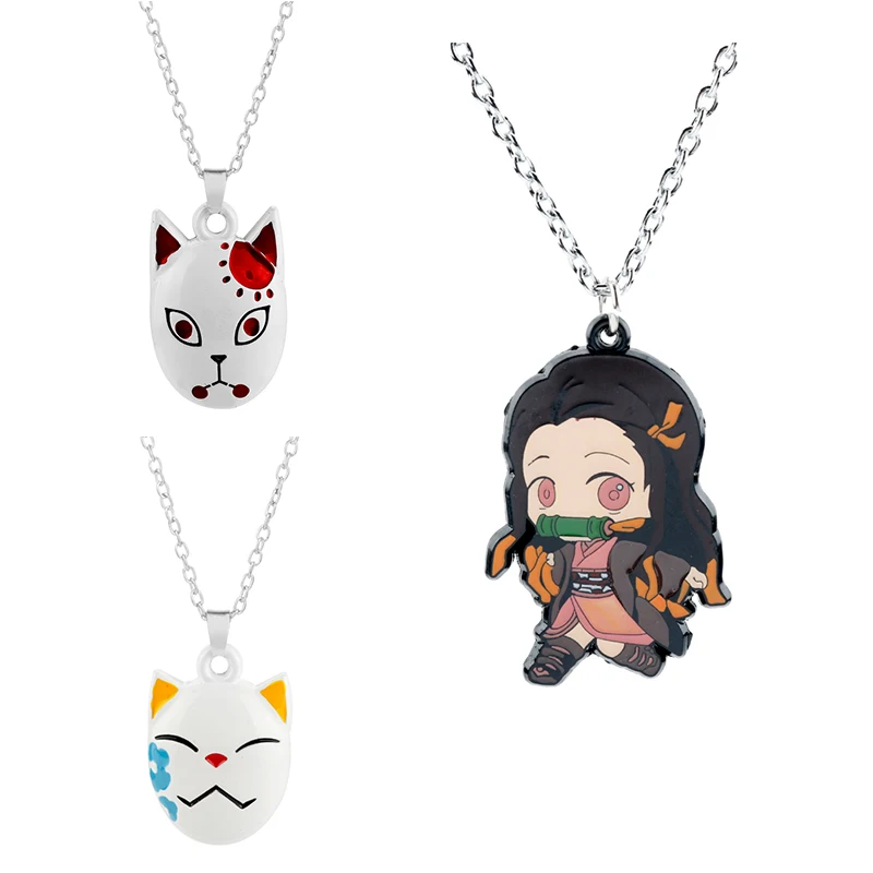 Ожерелье для косплея из аниме рассекающий демонов мультяшная маска лисы