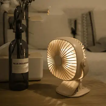 

AsyPets Rechargeable Night Light Clip Fan Free Rotating Mini Small Fan