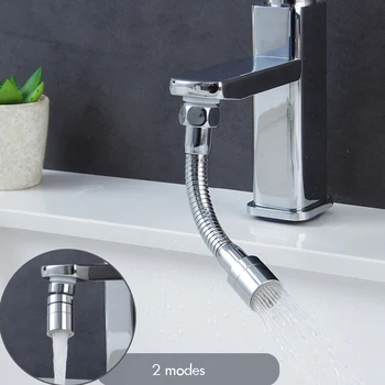 

360 Degree Rotating Faucet Sprayer, 2- Mode Water Saving Aerator Kitchen Faucet Extender for 22mm/24mm Thread Round Interface