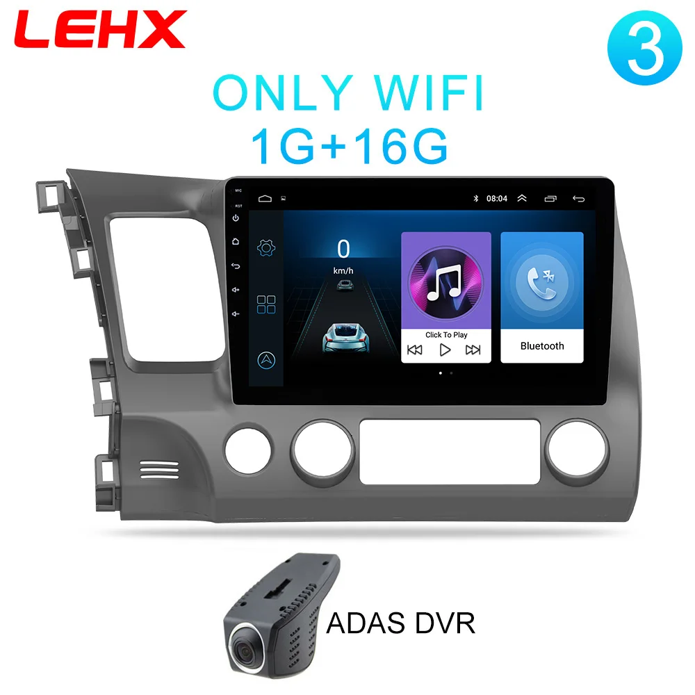 LE-HC-DVR LEHX 2Din Android 8,1 автомобильный Радио мультимедийный плеер для Honda Civic 2006-2011 Автомобильный навигатор gps 10,1 дюймовый видео-плеер с dvr - Цвет: LE-HC-DVR