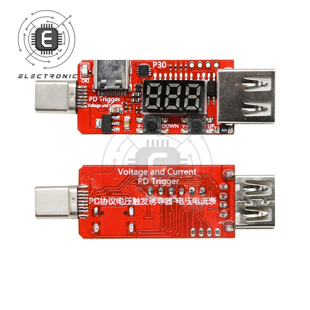 Trigger USB Type-C PPS PD2.0/PD3.0 Con Voltmetro E Amperometro – Caricabatterie Universale