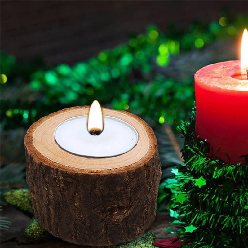 

Wooden Candlestick Candle Holder Table Decoration Plant Flower Plot